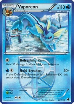 Vaporeon 20/116 BW Plasma Freeze - 1