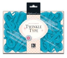 SALE! NIEUW Twinkle Type Teal Glitter Alphabet ChipBox K&Company - 1