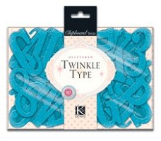 SALE! NIEUW Twinkle Type Teal Glitter Alphabet ChipBox K&Company