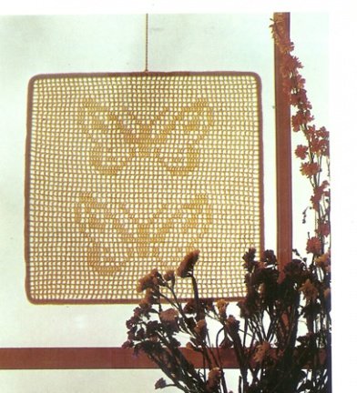 slepen Automatisering soort Haakpatroon 087 raamdecoratie met vlinders.
