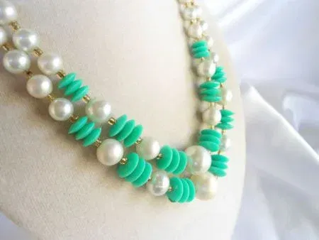 Tweerijig vintage collier (118) - nr. 1