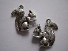 bedeltje/charm dieren: eekhoorn 3  - 21x21x4 mm