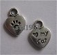 bedeltje/charm dieren : hartje :i love my cat - 11x8 mm - 1 - Thumbnail