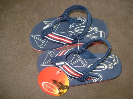 Blauwe zeilboot slippers maat 22 merk; Trentino nieuw - 2