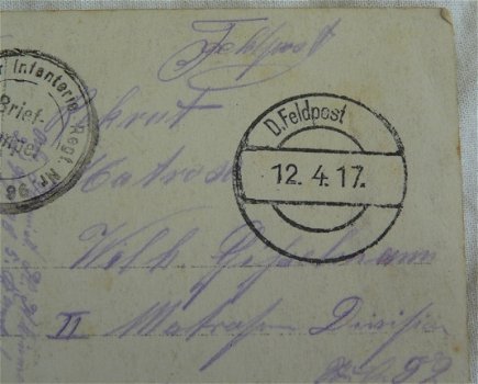 Postkaart / Postkarte, Veldpost / Feldpost, 5.Komp.Metzer Infanterie-Regt.Nr.98, Duits, 1917. - 3