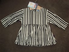 Zwart/wit retro jurkje streep maat 62 merk: ZieZo nieuw