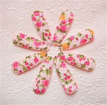 5 cm ~ Stippen kniphoesje met bloemetjes ~ Roze - 2