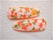 5 cm ~ Stippen kniphoesje met bloemetjes ~ Oranje - 1 - Thumbnail