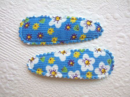 5 cm ~ Gebloemd ribfluweel hoesje ~ Blauw - 1