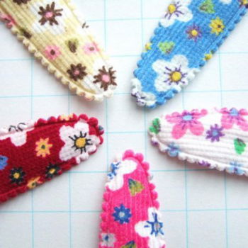 5 cm ~ Gebloemd ribfluweel hoesje ~ Blauw - 3