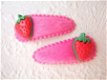 5 cm ~ Kniphoesje met aardbeien ~ Blauw - 3 - Thumbnail