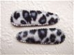 5 cm ~ Luipaard kniphoesje van bont ~ Grijs - 1 - Thumbnail