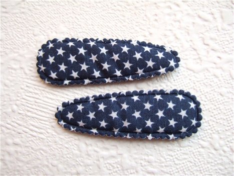 5 cm ~ Katoenen kniphoesje met sterretjes ~ Marine blauw - 1