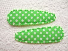 5 cm ~ Katoenen polkadots kniphoesje ~ Groen
