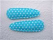 5 cm ~ Katoenen kniphoesje met stippen ~ Aqua blauw - 1 - Thumbnail