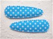 5 cm ~ Katoenen polkadots kniphoesje ~ Hard blauw - 1 - Thumbnail
