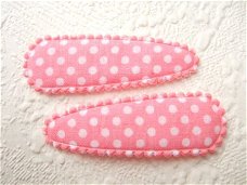 5 cm ~ Katoenen polkadots kniphoesje ~ Warm roze