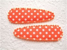 5 cm ~ Katoenen polkadots kniphoesje ~ Oranje