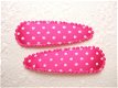 5 cm ~ Satijnen polkadots kniphoesje ~ Fuchsia roze - 1 - Thumbnail