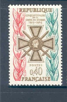 Frankrijk 1965 Cinq. de la Croix de guerre postfris - 1