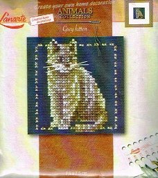 Lanarte borduurpakket  " GRIJZE POES " 34793A