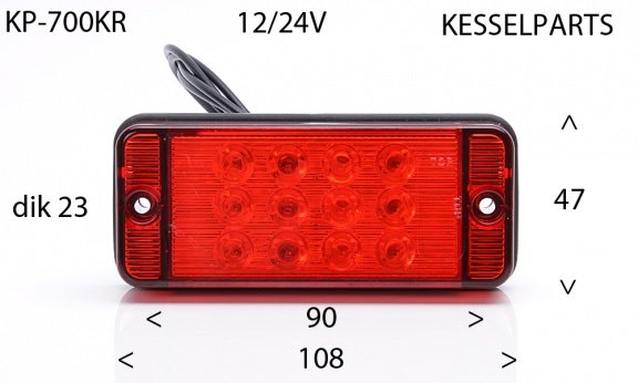 Led Mistachterlicht 12/24v E-keur 12 volt 24 volt - 2