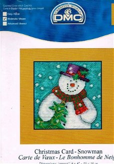 DMC BORDUURPAKKET , CHRISTMAS CARD- SNOWMAN, laatste