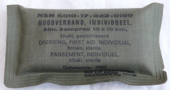 Verband Pakje, Nood, 16x10cm, Koninklijke Landmacht, 1970.(Nr.2) - 0