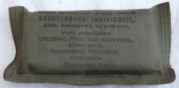 Verband Pakje, Nood, 16x10cm, Koninklijke Landmacht, 1973.(Nr.1) - 0