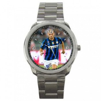 Wesley Sneijder/Inter Milaan Stainless Steel Horloge - 1