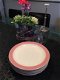 7 x vintage ontbijt bordjes met een doorsnee van 20 cm met pastel roze rand - 1 - Thumbnail
