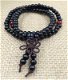 mala bidsnoer wikkelarmband ketting boeddha zwart rood bruin - 2 - Thumbnail