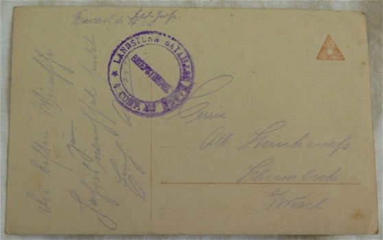 Postkaart / Postkarte, Veldpost / Feldpost, Landsturm-Bataillon Hagen 4.Comp., 1916. - 3