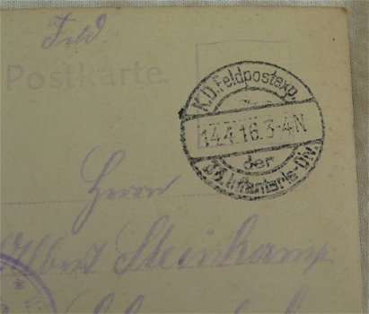 Postkaart / Postkarte, Veldpost / Feldpost, Rekruten-Bataillon 2.Kompagnie, 1916. - 3