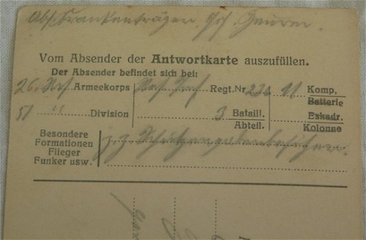 Postkaart / Postkarte, Veldpost / Feldpost, Res.-Inf.-Regt.236, 1915. - 3