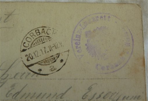 Postkaart / Postkarte, Veldpost / Feldpost, Vereins-lazarett Corbach in Waldeck, 1917. - 3