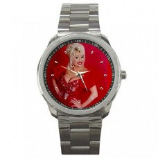 Dolly Parton "Totally Red" Stainless Steel Horloge