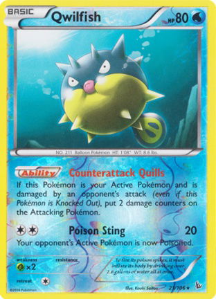 Qwilfish - 21/106 (Reverse Foil) XY Flashfire - nr. 1