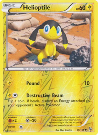 Helioptile - 36/106 (Reverse Foil) XY Flashfire - nr. 1