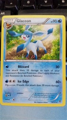 Glaceon Rare 19/111 XY Furious Fists