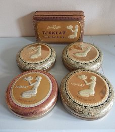 4 blikjes vintage Tjoklat Camee Pastilles