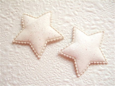 Glinster ster ~ 3,5 cm ~ Ivoor wit - 1