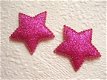 Glinster ster ~ 3,5 cm ~ Fuchsia roze - 1 - Thumbnail