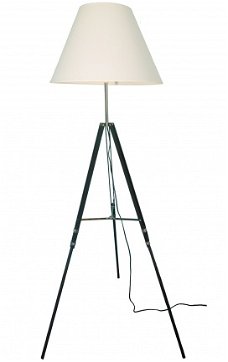 Moderne lamp op statief met grote lampenkap