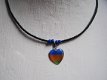 origineel hippie ketting met cats eye hart jaren 60 /70 tig - 3 - Thumbnail