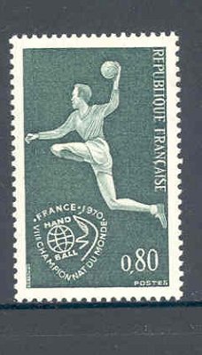 Frankrijk 1970 7e champ. de monde de handball postfris