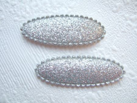 5 cm ~ Ovaal glinster kniphoesje ~ Zilver - 1