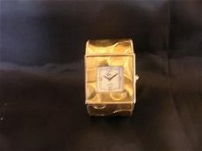 Polka Stip Metallic Goud Horloge