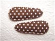 4 cm ~ Katoenen kniphoesje met stippen ~ Bruin - 1 - Thumbnail