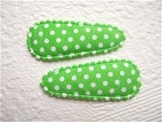 4 cm ~ Katoenen kniphoesje met stippen ~ Groen